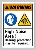 segnale di avvertimento area ad alto rumore può essere richiesta la protezione dell'udito vettore