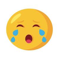 piangere emoji faccia classica icona di stile piatto vettore