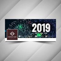 Nuovo anno 2019 elegante design dei social media banner vettore