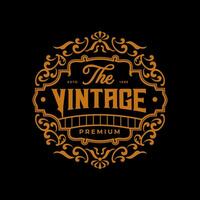 logo design distintivo design classico retrò Vintage ▾ stile, Vintage ▾ ornamento incorniciato logo. Vintage ▾ etichette. vettore