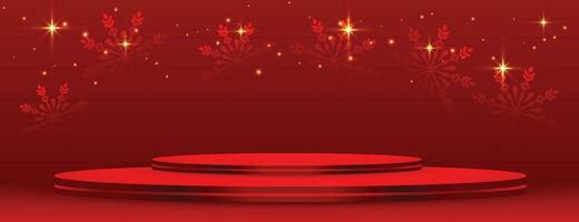 allegro Natale bandiera con Prodotto Schermo cilindrico forma e festivo decorazione per Natale vettore