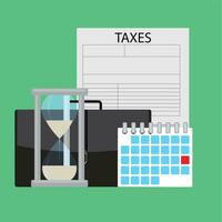 Data giorno calendario di pagamento di le tasse. giorno di paga e busta paga, pagare imposta, vettore illustrazione