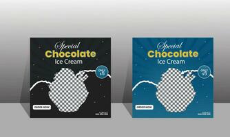 cioccolato ghiaccio crema sociale media inviare design vettore