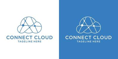 logo design nube tecnologia moderno modello vettore