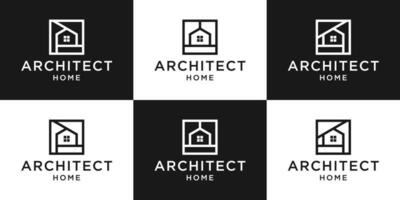 logo design architetto casa interno lin icona vettore illustrazione