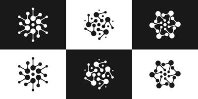 logo impostato design molecola icona tecnologia vettore ispirazione