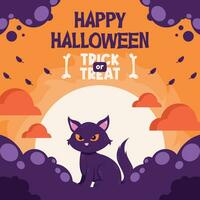 piatto Halloween sfondo bandiera sociale media modello vettore