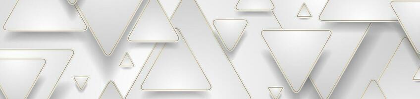 Tech geometrico sfondo con astratto d'oro e grigio triangoli vettore