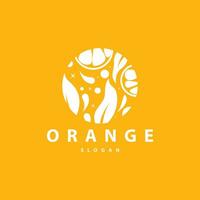 arancia fetta frutta logo, fresco succo frutta design simbolo modello vettore illustrazione