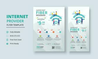 super veloce fibra banda larga volantino, Internet servizio fornitore aviatore modello, Internet servizio fornitore dl volantino, Internet servizio fornitore rotolo su striscione, dl volantino, rotolo su bandiera vettore
