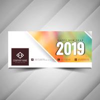 Felice anno nuovo 2019 banner moderni di social media vettore