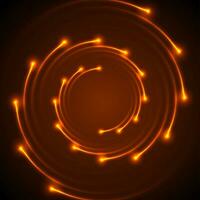 ardente arancia neon spirale Linee astratto sfondo vettore
