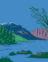 phelps lago vicino Morte canyon nel Wyoming Stati Uniti d'America wpa arte manifesto vettore