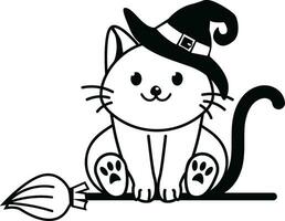 Halloween gatto Diviso monogramma silhouette vettore
