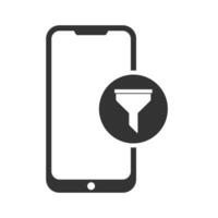 vettore illustrazione di smartphone filtro icona nel buio colore e bianca sfondo