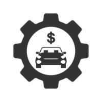 vettore illustrazione di auto investimento gestione icona nel buio colore e bianca sfondo