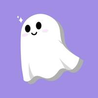 carino fantasma. emozione Sorridi e kawaii. cartone animato personaggio e piatto design. vettore illustrazioni per Halloween giorno.