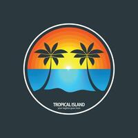 tropicale isola logo vettore