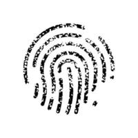 impronta digitale, biometrico identificazione silhouette icona. umano dito Stampa. unico identificazione personale pittogramma. protezione e sicurezza cartello. scansione parola d'ordine, toccare id simbolo. isolato vettore illustrazione.