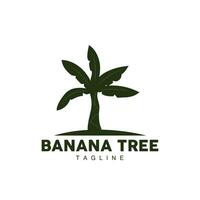 Banana albero logo, frutta albero pianta vettore, silhouette disegno, modello illustrazione vettore