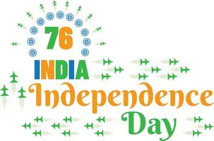 modificabile gratuito India indipendenza giorno 76 anno celebrazione vettore