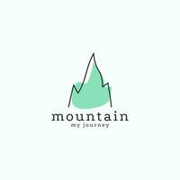 minimalista montagna logo con un' appuntito forma. vettore