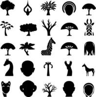 Africa - nero e bianca isolato icona - vettore illustrazione