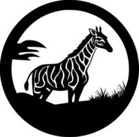 safari - nero e bianca isolato icona - vettore illustrazione