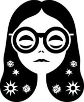 hippie - minimalista e piatto logo - vettore illustrazione