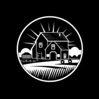 azienda agricola, nero e bianca vettore illustrazione