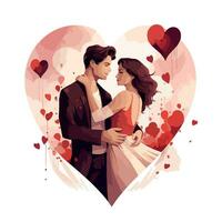 un' coppia nel amore San Valentino giorno speciale piatto vettore illustrazione