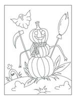 Halloween schema illustrazione , mano disegnato schema illustrazione per colorazione libro vettore