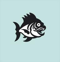piranha pesce logo vettore design