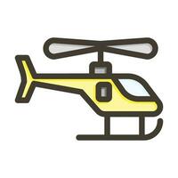 giocattolo elicottero di spessore linea pieno colori per personale e commerciale uso. vettore