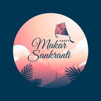 Makar Sankranti modello di saluto vettore