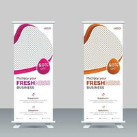 roll up banner stand modello di progettazione vettore