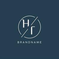 iniziale lettera ht logo monogramma con cerchio linea stile vettore