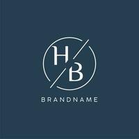 iniziale lettera hb logo monogramma con cerchio linea stile vettore