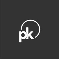 pk iniziale logo con arrotondato cerchio vettore