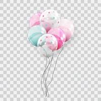 palloncini con cuori isolati su sfondo trasparente illustrazione vettoriale