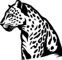 leopardo - nero e bianca isolato icona - vettore illustrazione