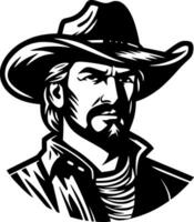 cowboy, nero e bianca vettore illustrazione