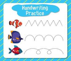 lavoro pratico di scrittura a mano per la scuola materna vettore