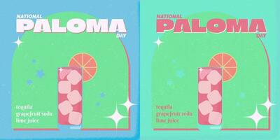 nazionale paloma giorno manifesto disegni nel retrò Vintage ▾ arte stile. piatto paloma cocktail illustrazione con contorno. celebre su Maggio 22. vettore illustrazione. eps 10