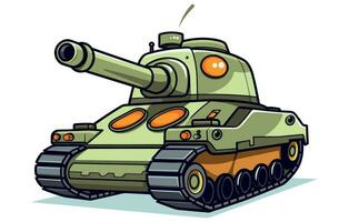 illustrazione di carino guerra cisterna, militare mezzi di trasporto collezione di vettore carri armati.