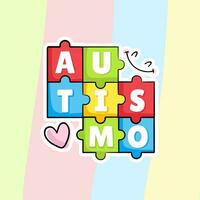 un' puzzle con il parola autismo su esso vettore