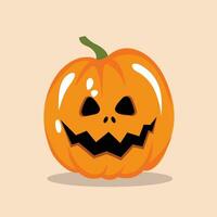 Halloween zucca con viso espressione. vettore cartone animato illustrazione