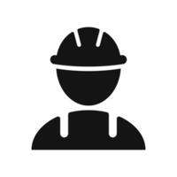 costruzione lavoratore silhouette icona isolato vettore illustrazione