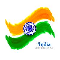 Fondo ondulato di progettazione di tema indiano astratto della bandiera vettore