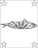 pesce mandala colorazione pagine. nero bianca mano, pesce mandala vettore